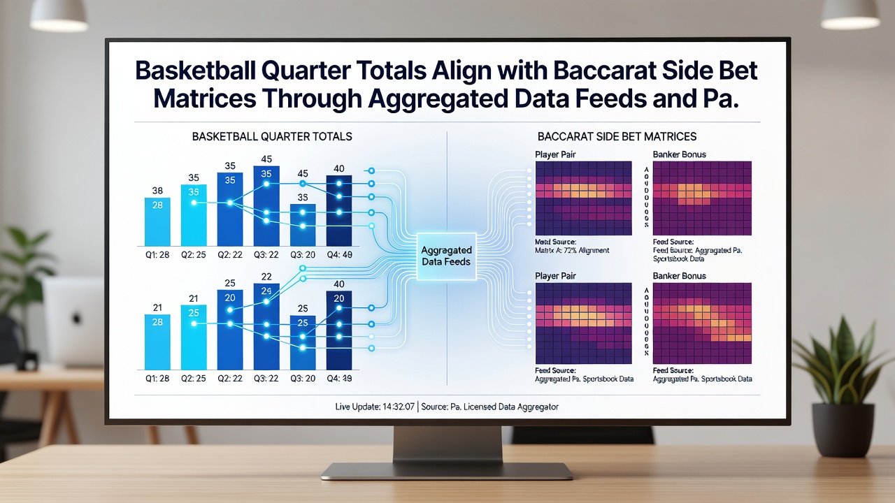 Payout simulator dashboard showing aligned basketball totals and baccarat side bet results with matrix highlights
