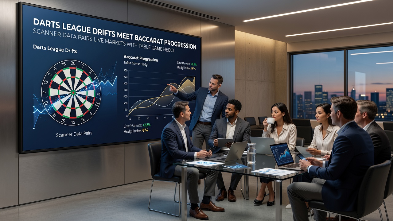 Baccarat progression tracker displayed next to live darts market scanner dashboard