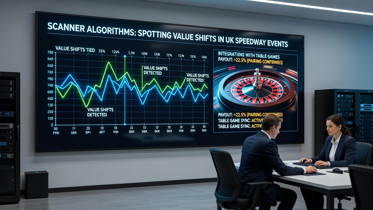 Table game payout structures displayed alongside speedway scanner alerts on licensed UK platforms